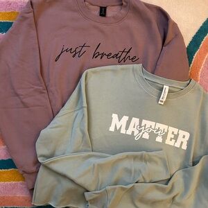 Source Unknown Crew Neck Sweaters in Mauve and Sage